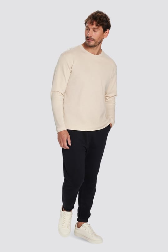 Unisex Relax Fit Rahat Kesim Şardonlu 3 Cepli Lastikli Jogger Paça Siyah Eşofman Altı