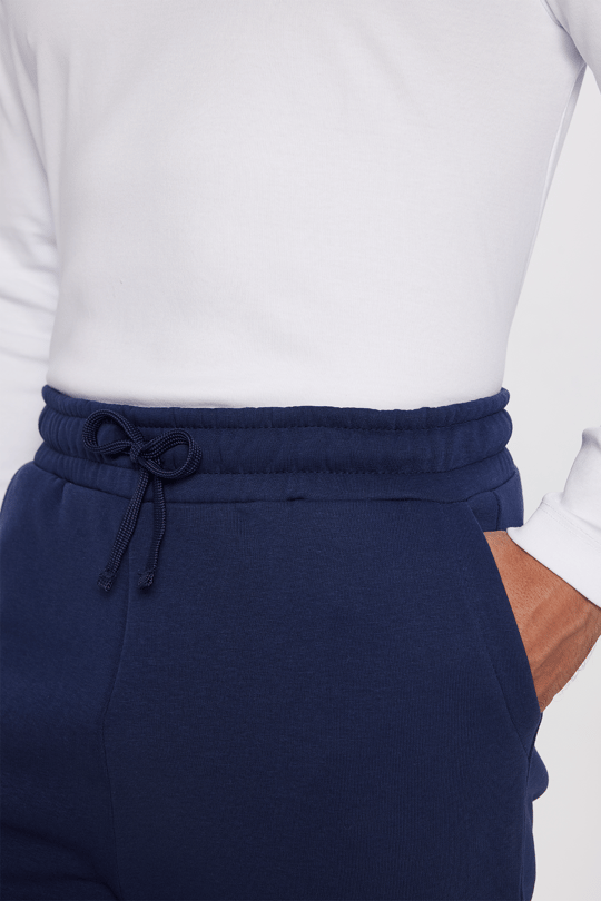 Unisex Relax Fit Rahat Kesim Şardonlu 3 Cepli Lastikli Jogger Paça Lacivert Eşofman Altı