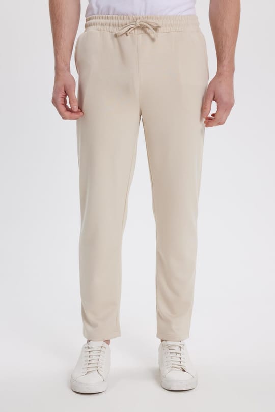 Erkek Slim Fit Dar Kesim Beli Bağcıklı 3 Cepli Geniş Paça Kemik Eşofman Altı