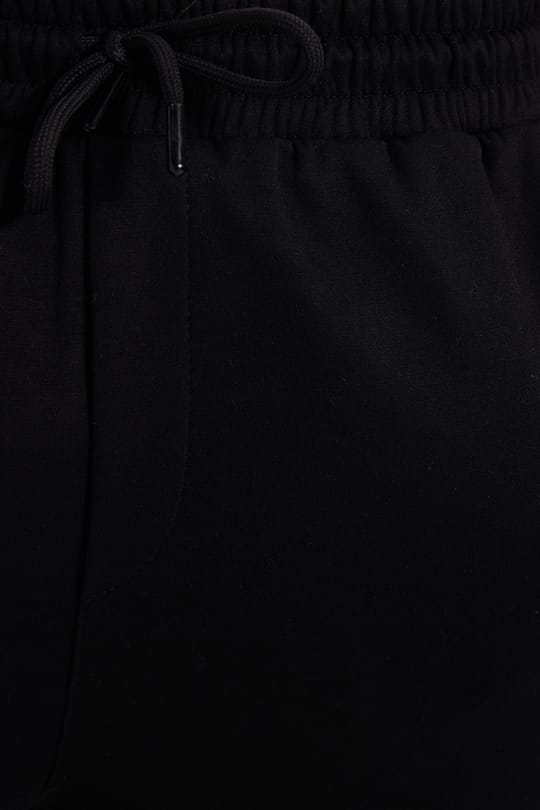 Erkek Siyah Baggy Fit Rahat Kesim Modal Kumaş Soft Doku Beli Bağcıklı Yan Cepli Eşofman Altı