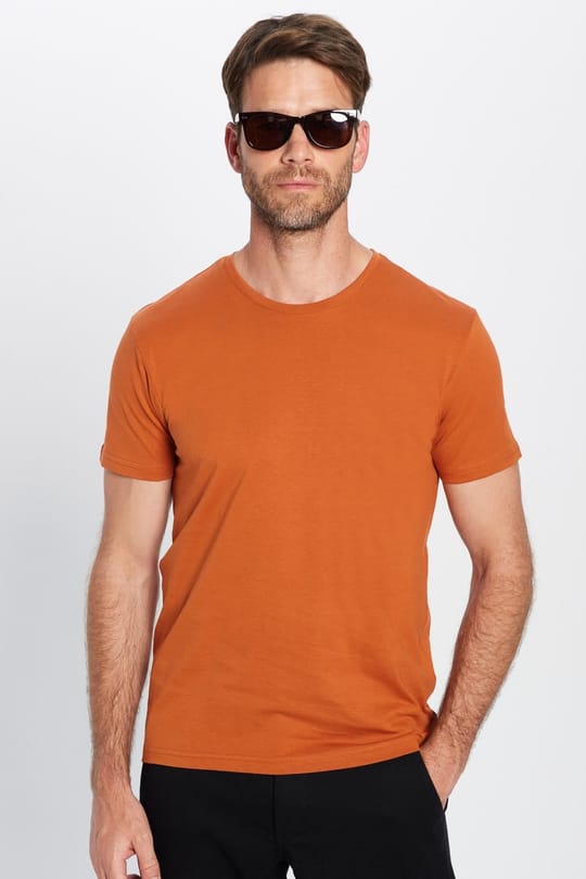 Unisex 5li Paket Lacivert-Beyaz-Yeşil-Bordo-Turuncu Slim Fit Dar Kesim %100 Pamuk Bisiklet Yaka Tişört