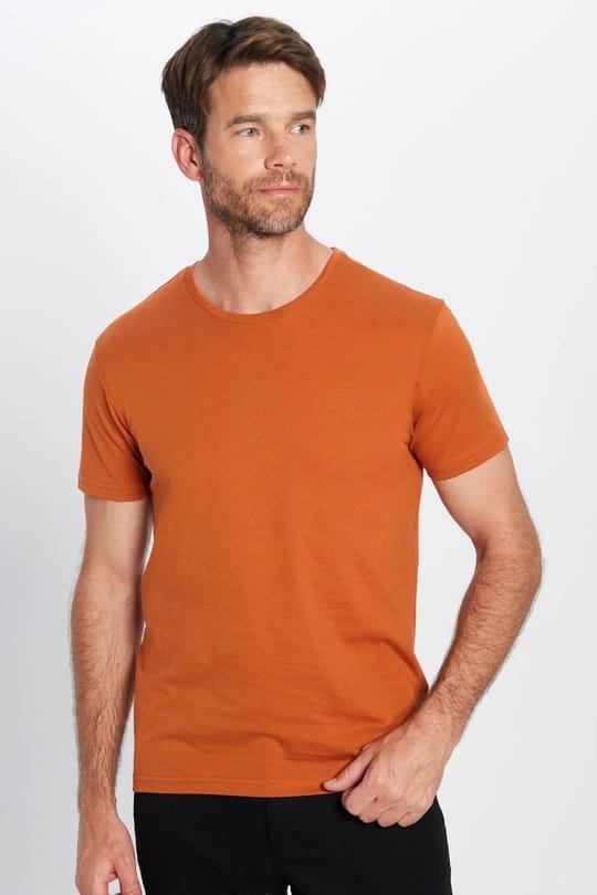 Unisex 5li Paket Lacivert-Haki-Bordo-Tarçın-Vizon Slim Fit Dar Kesim %100 Pamuk Bisiklet Yaka Tişört