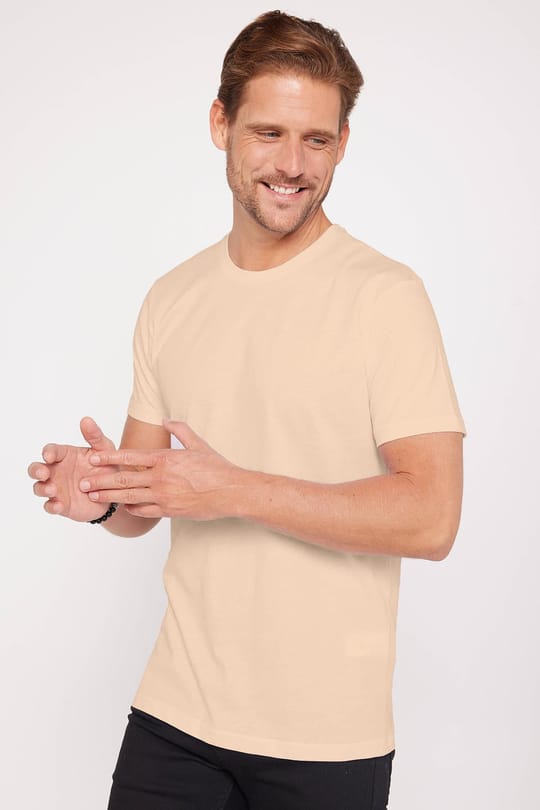 Unisex 5li Pkt Siyah-Beyaz-Lacivert-Vanilya-Haki Slim Fit Dar Kesim %100 Pamuk Bisiklet Yaka Tişört