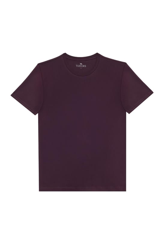 Unisex 5li Paket Beyaz-Mor-Gri-Kahverengi-Siyah Slim Fit Dar Kesim %100 Pamuk Bisiklet Yaka Tişört