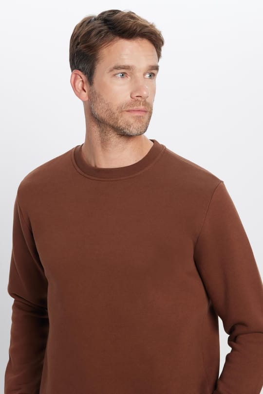 Bisiklet Yaka Basic Unisex Sweatshirt