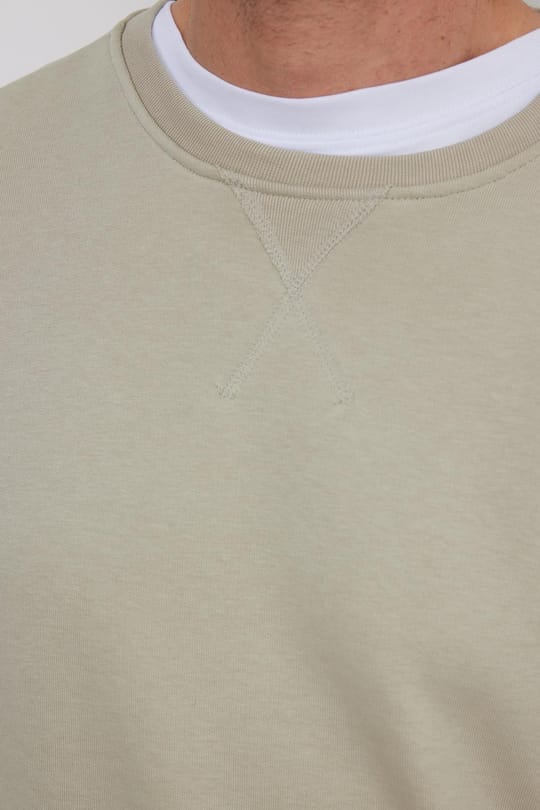 Unisex Relax Fit Rahat Kesim %100 Pamuk 3 İplik Basic Taş Bisiklet Yaka Sweatshirt