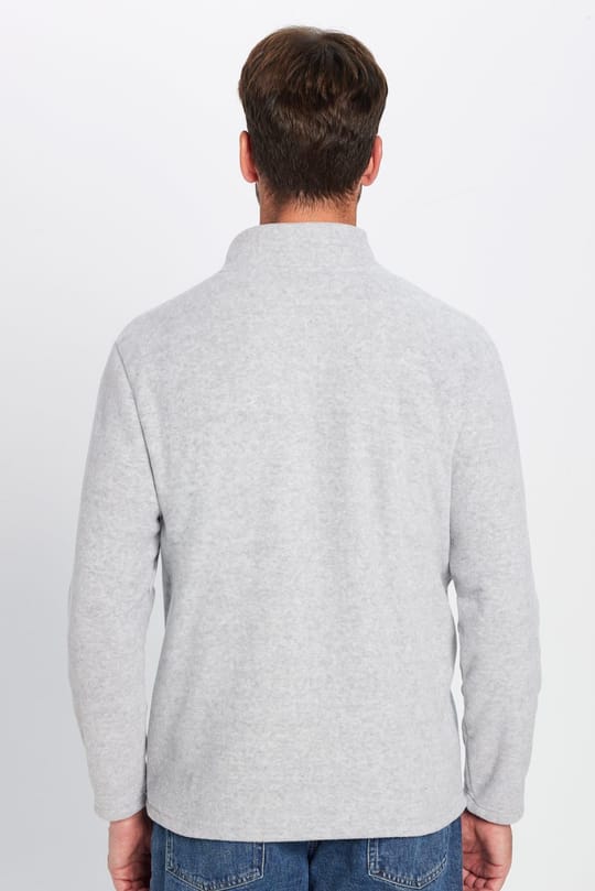 Unisex Standart Fit Anti-pilling Tüylenme Yapmayan Soğuk Geçirmez Gri Dik Bato Yaka Polar Sweatshirt