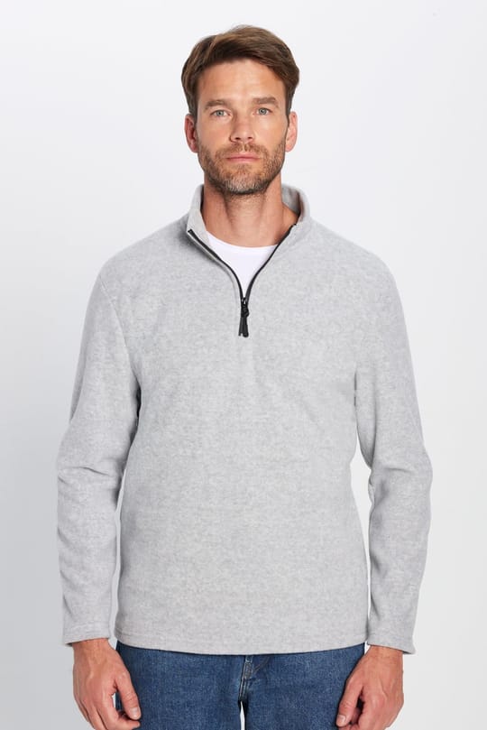 Unisex Standart Fit Anti-pilling Tüylenme Yapmayan Soğuk Geçirmez Gri Dik Bato Yaka Polar Sweatshirt