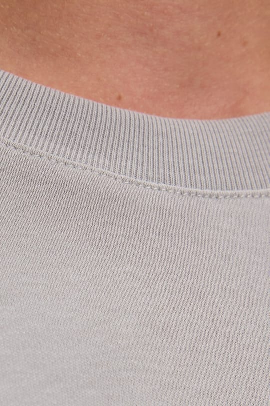 Unisex Relax Fit Rahat Kesim %100 Pamuk Uzun Kollu Bisiklet Yaka Gri Basic Tişört