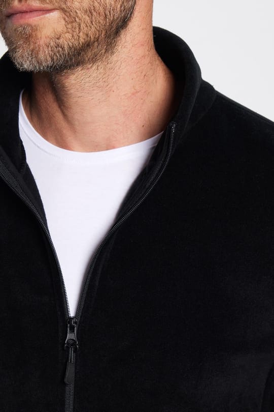 Unisex Siyah Tüylenmeye Karşı Dirençli Standart Fit Tam Fermuarlı Soğuğa Karşı Dayanıklı Polar Hırka