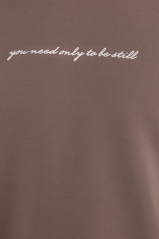 Erkek Standart Fit Pamuklu Bisiklet Yaka Şardonlu Baskılı Açık Kahverengi Sweatshirt 