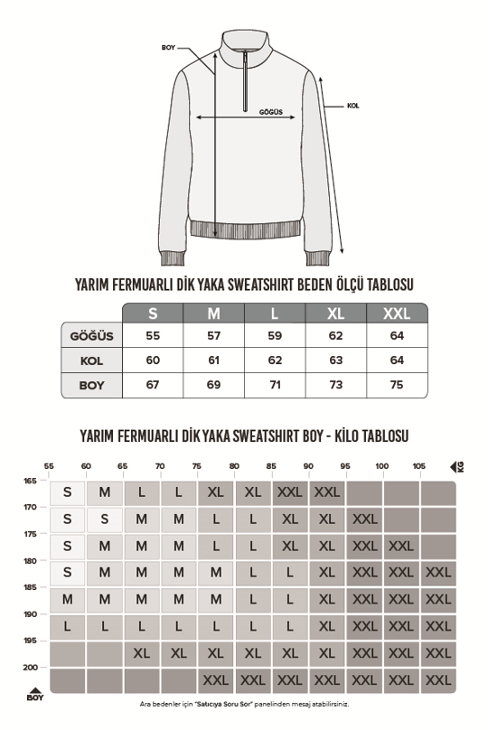 Unisex 3lü Paket Siyah-Sax Mavi-Yeşil Relax Fit Pamuklu Yarım Fermuarlı Dik Yaka Sweatshirt