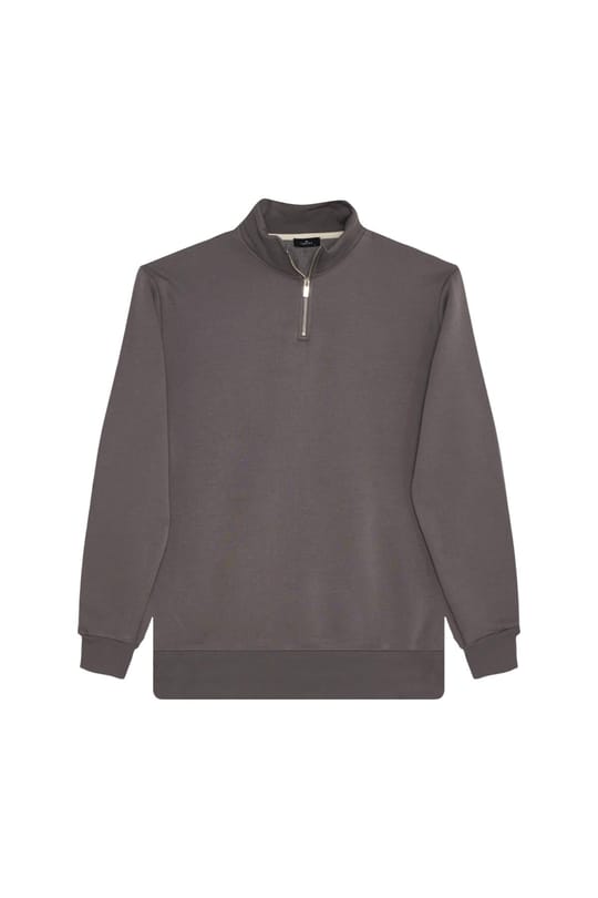 Unisex 3lü Paket Lacivert-İndigo-Gri Relax Fit Pamuklu Yarım Fermuarlı Dik Yaka Sweatshirt