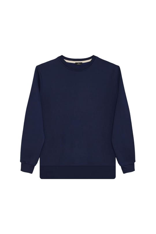 Unisex 3lü Paket Siyah-Gri-Lacivert Relax Fit Pamuklu 3 İplik İçi Polarlı Bisiklet Yaka Sweatshirt