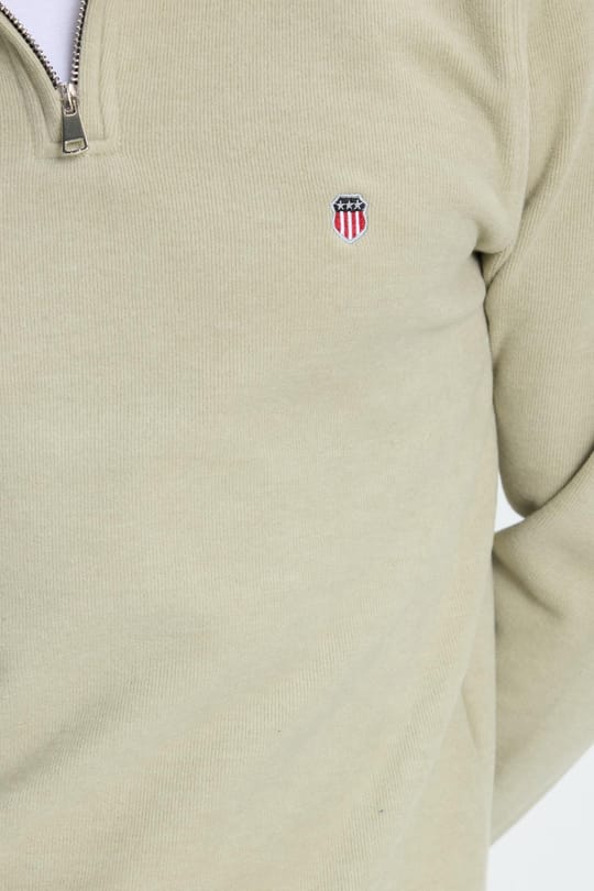 Erkek Slim Fit Dar Kesim Pamuklu Selanik Kumaş Dik Yaka Mint Sweatshirt