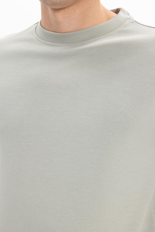Erkek Standart Fit Normal Kesim Uzun Kollu Ekstra Soft Modal Kumaş Bisiklet Yaka Yeşil Sweatshirt