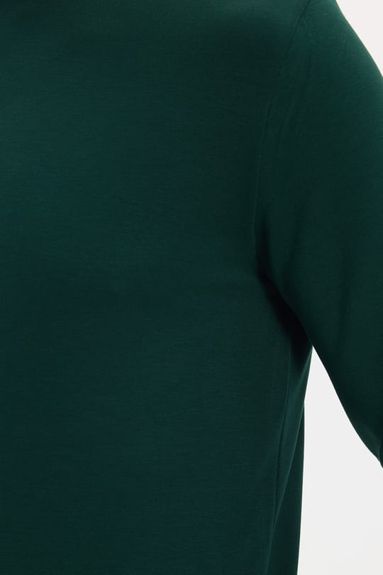 Erkek Standart Fit Normal Kesim Uzun Kollu Ekstra Soft Modal Kumaş Bisiklet Yaka Yeşil Sweatshirt