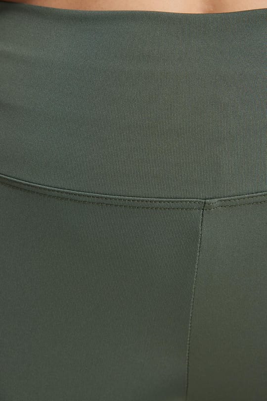Kadın Slim Fit Dar Kesim Scuba Kumaş Beli Lastikli Haki Tayt