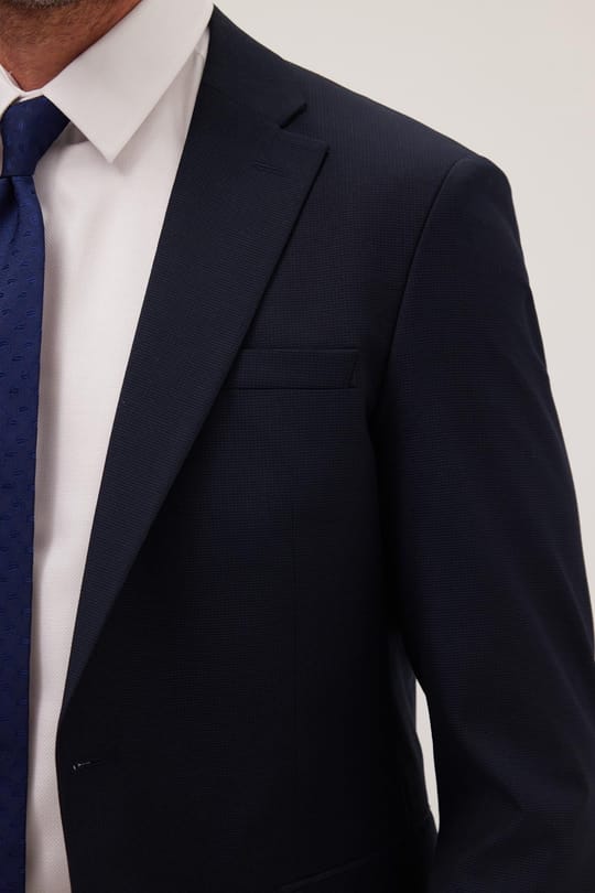 Erkek Slim Fit Mono Yaka Lacivert Takım Elbise