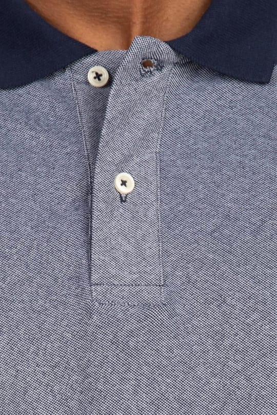 Erkek Slim Fit Dar Kesim %100 Pamuk Düz Pike Lacivert Polo Yaka Tişört