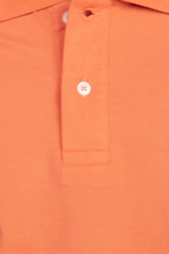 Erkek Slim Fit Dar Kesim %100 Pamuk Düz Pike turuncu Polo Yaka Tişört
