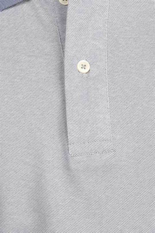 Erkek Slim Fit Dar Kesim Pamuklu Düz Pike Gri Polo Yaka Tişört