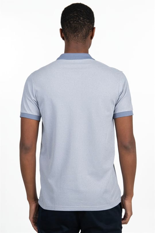 Erkek Slim Fit Dar Kesim Pamuklu Düz Pike Gri Polo Yaka Tişört