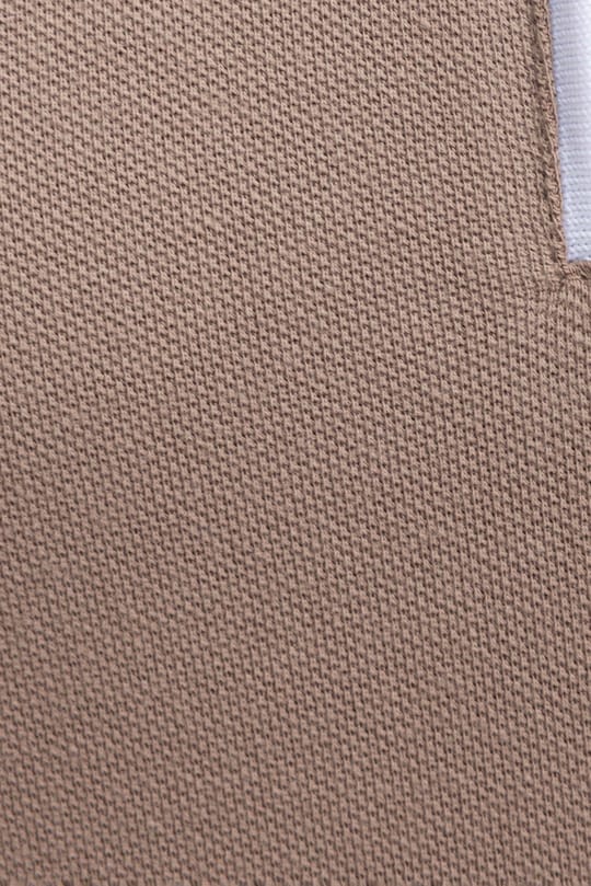 Erkek Slim Fit Dar Kesim %100 Pamuk Düz Pike Fermuarlı Kahverengi Polo Yaka Tişört