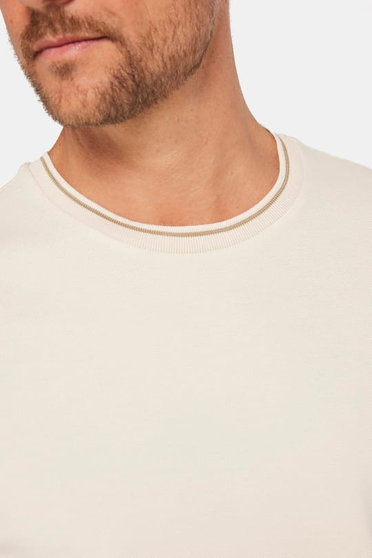Erkek Slim Fit Dar Kesim %100 Pamuk Düz Pike Taş Rengi Bisiklet Yaka Tişört