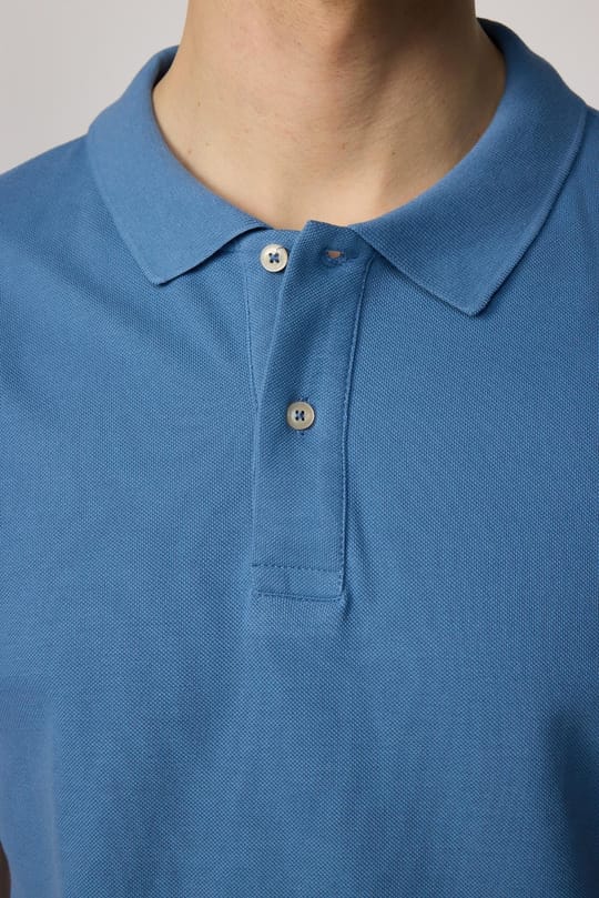 Erkek Slim Fit Dar Kesim %100 Pamuk Düz Pike Petrol Renk Polo Yaka Tişört