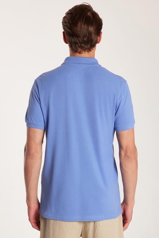 Erkek Slim Fit Dar Kesim %100 Pamuk Düz Pike Petrol Renk Polo Yaka Tişört