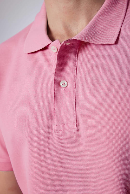 Erkek Slim Fit Dar Kesim %100 Pamuk Düz Pike Lila Polo Yaka Tişört