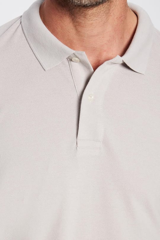 Erkek Slim Fit Dar Kesim Pamuklu Yumuşak Doku Nefes Alan Kumaş Kıvrılmaz Yaka Gri Polo Yaka Tişört