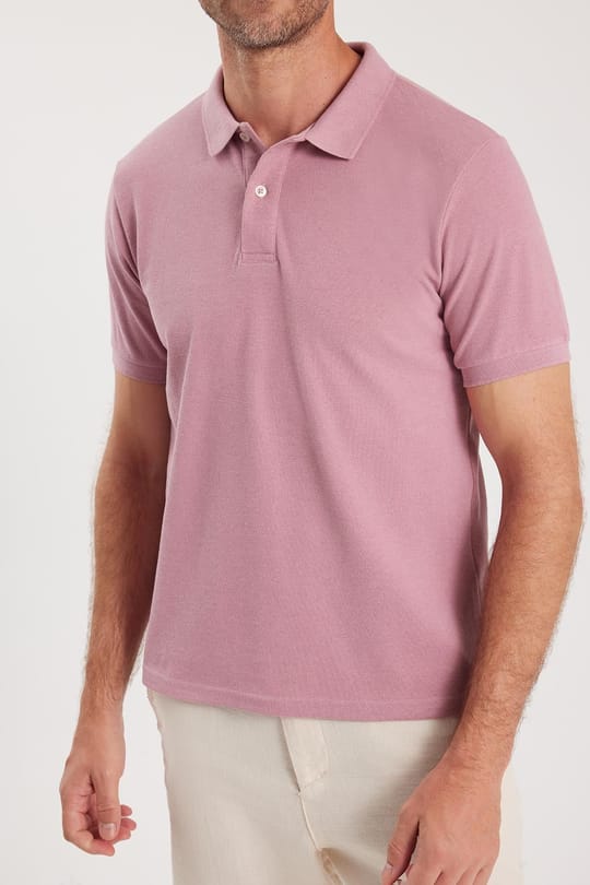 Erkek Slim Fit Dar Kesim Pamuklu Yumuşak Dokulu Serin Tutan Kumaş Düz Pike Lila Polo Yaka Tişört