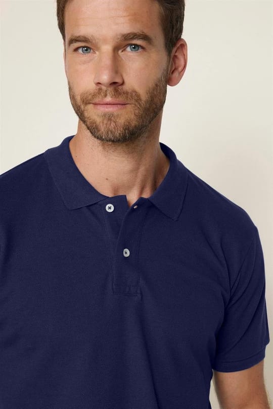 Erkek Slim Fit Dar Kesim Pamuklu Yumuşak Dokulu Serin Tutan Kumaş Düz Pike Lacivert Polo Yaka Tişört