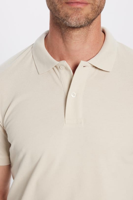Erkek Slim Fit Dar Kesim Pamuklu Yumuşak Dokulu Serin Tutan Kumaş Düz Pike Beyaz Polo Yaka Tişört