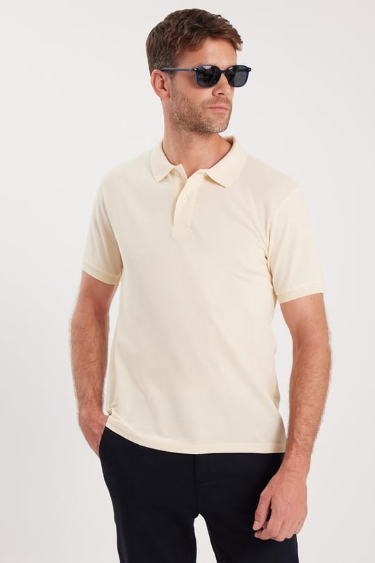 Erkek Slim Fit Dar Kesim Pamuklu Yumuşak Dokulu Serin Tutan Kumaş Düz Pike Polo Yaka Tişört