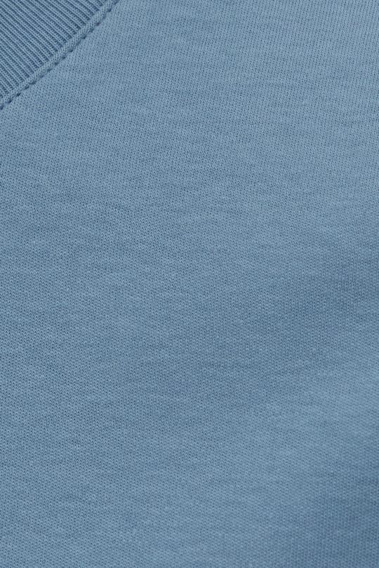 Unisex Relax Fit Rahat Kesim %100 Pamuk Yumuşak Dokulu Hafif Kalın Mavi Bisiklet Yaka Tişört
