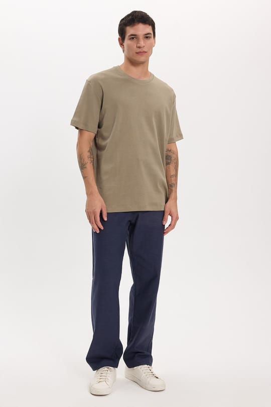 Unisex Relax Fit Rahat Kesim %100 Pamuk Yumuşak Dokulu Hafif Kalın Bisiklet Yaka Kahverengi Tişört