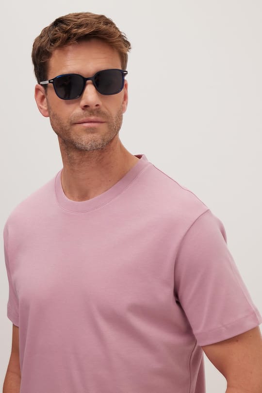 Unisex Relax Fit Rahat Kesim %100 Pamuk Yumuşak Dokulu Hafif Kalın Lila Bisiklet Yaka Tişört
