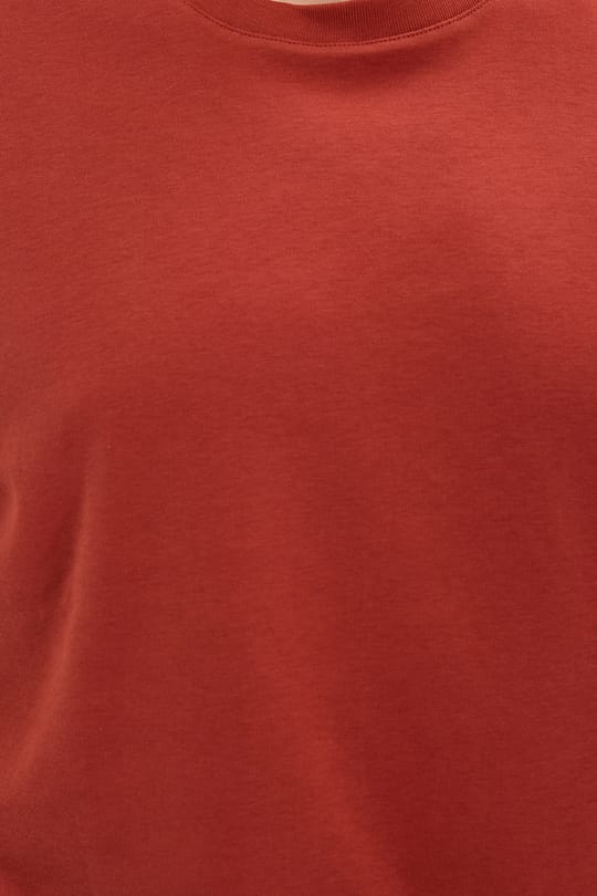 Unisex Relax Fit Rahat Kesim %100 Pamuk Yumuşak Dokulu Hafif Kalın Kiremit Bisiklet Yaka Tişört