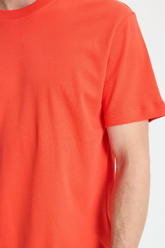 Unisex Relax Fit Rahat Kesim %100 Pamuk Yumuşak Dokulu Hafif Kalın Nar Bisiklet Yaka Tişört
