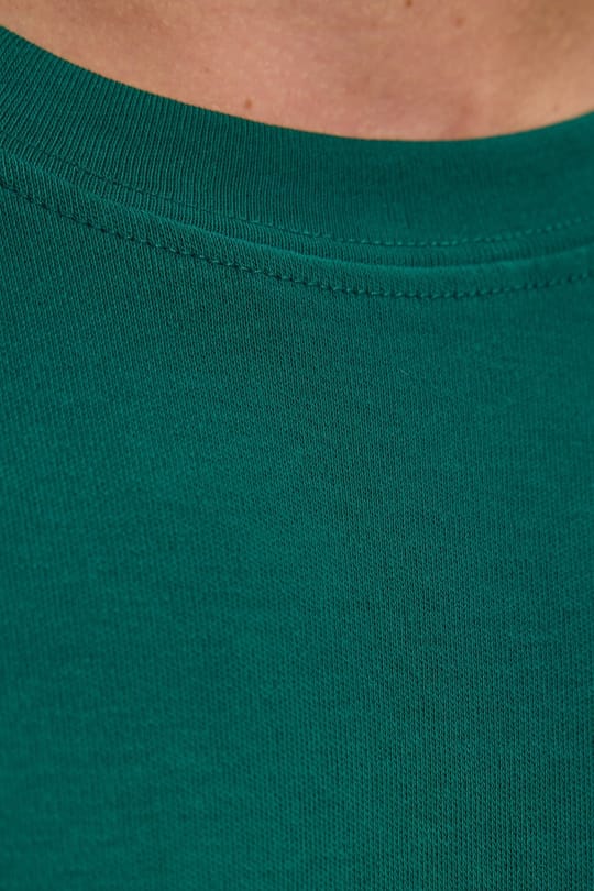 Unisex Oversize Geniş Kesim %100 Pamuk Yumuşak Dokulu Basic Bisiklet Yaka Yeşil Tişört