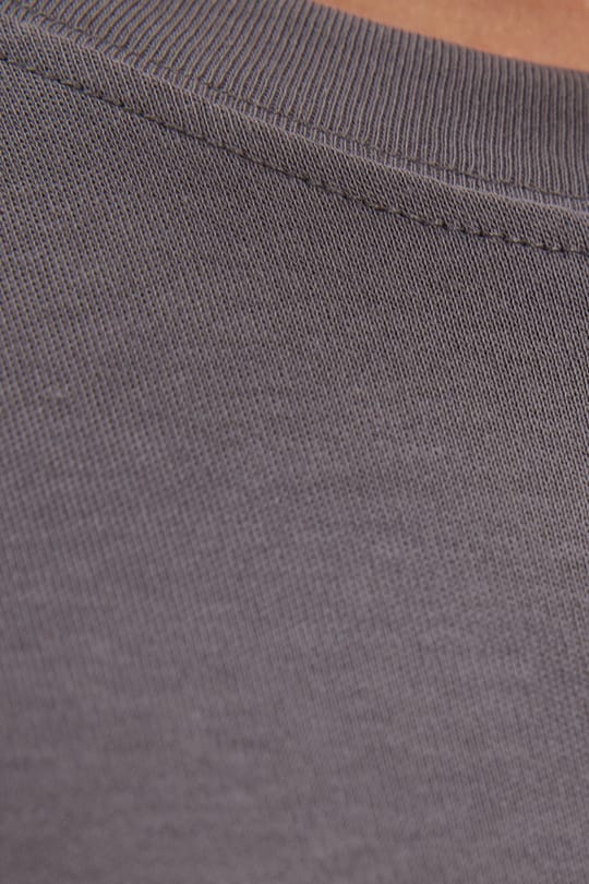 Unisex Oversize Geniş Kesim %100 Pamuk Yumuşak Dokulu Basic Bisiklet Yaka Füme Tişört