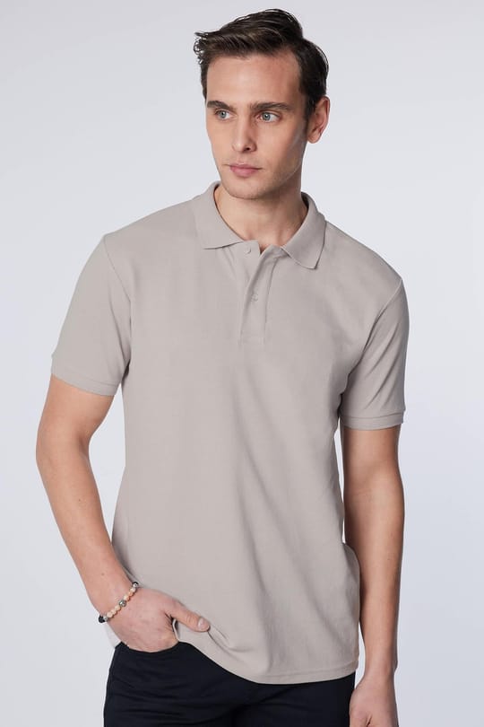 Erkek 5li Paket Siyah-Gri-Beyaz-Haki-Bordo Slim Fit Dar Kesim Pamuklu Düz Pike Polo Yaka Tişört