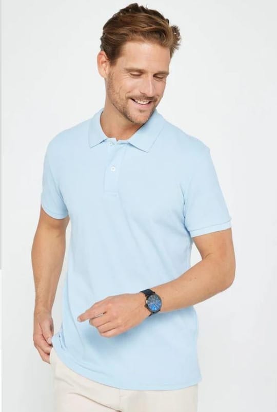 Erkek 5li Pkt Kırmızı-Saks Mavi-Zümrüt Yeşili-Mavi-Bej Slim Fit Pamuklu Düz Pike Polo Yaka Tişört