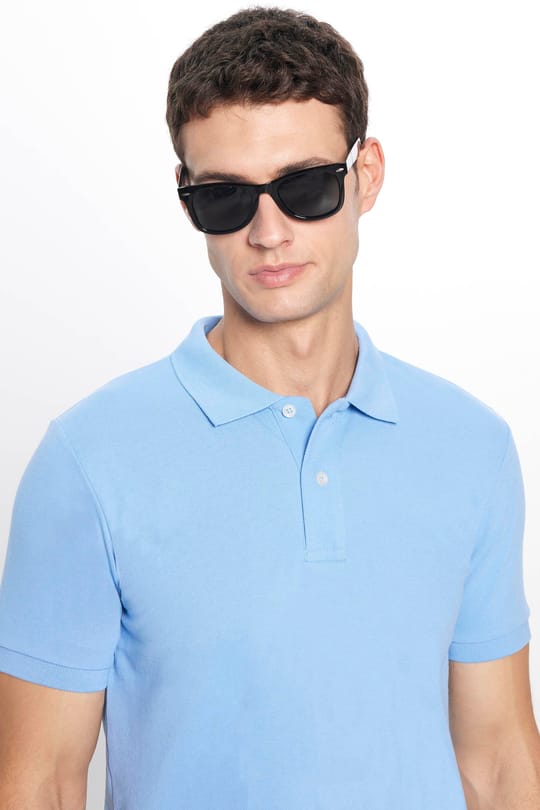 Erkek 3lü Paket Siyah-Yeşil-Mavi Slim Fit Dar Kesim Pamuklu Düz Pike Polo Yaka Tişört