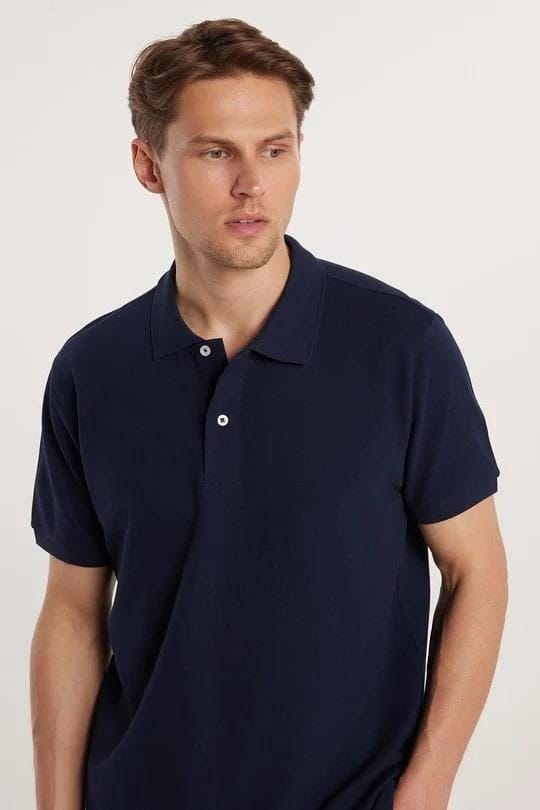 Erkek Regular Fit %100 Pamuk 3lü Bordo-Kahverengi-Lacivert Pike Polo Yaka Tişört