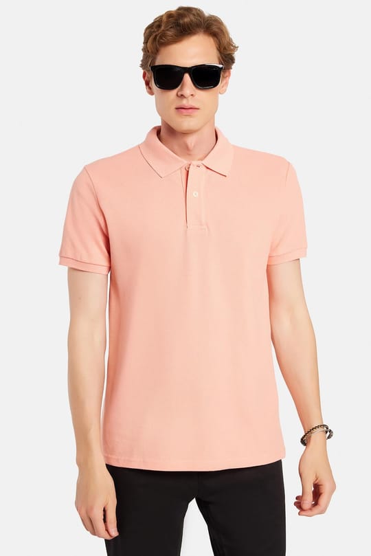 Erkek Slim Fit Dar Kesim %100 Pamuk Yavruağzı Polo Yaka Tişört