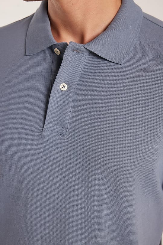 Erkek Slim Fit Dar Kesim %100 Pamuk Füme Polo Yaka Tişört